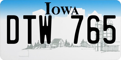 IA license plate DTW765