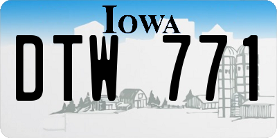 IA license plate DTW771