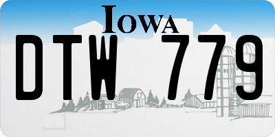 IA license plate DTW779