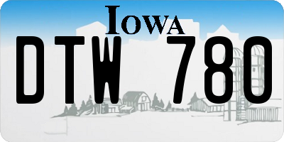 IA license plate DTW780