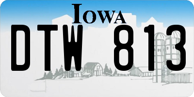 IA license plate DTW813