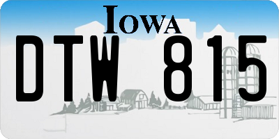 IA license plate DTW815