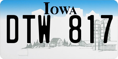 IA license plate DTW817