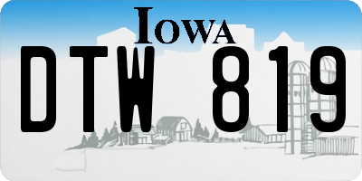IA license plate DTW819