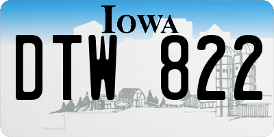 IA license plate DTW822
