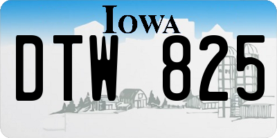 IA license plate DTW825