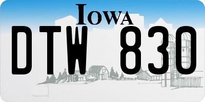 IA license plate DTW830