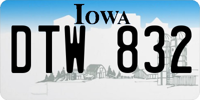IA license plate DTW832