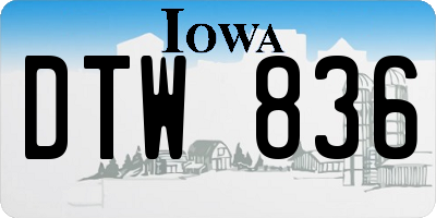 IA license plate DTW836