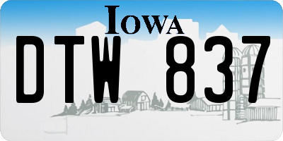 IA license plate DTW837