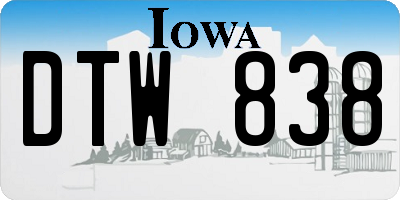 IA license plate DTW838