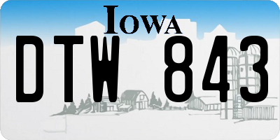 IA license plate DTW843
