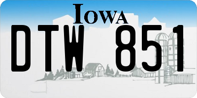 IA license plate DTW851