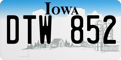 IA license plate DTW852
