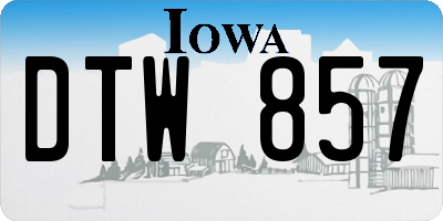 IA license plate DTW857