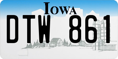 IA license plate DTW861