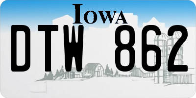 IA license plate DTW862