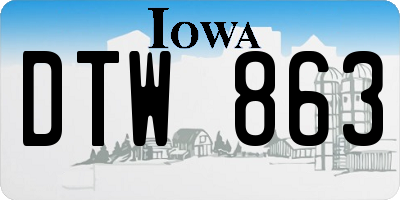 IA license plate DTW863