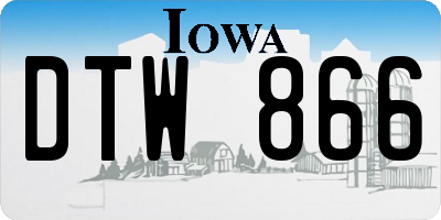 IA license plate DTW866