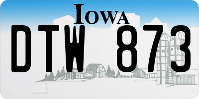 IA license plate DTW873