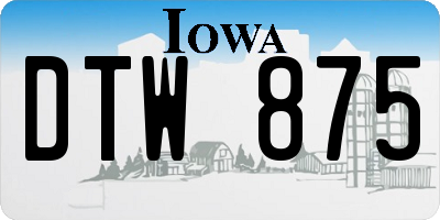 IA license plate DTW875