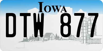 IA license plate DTW877
