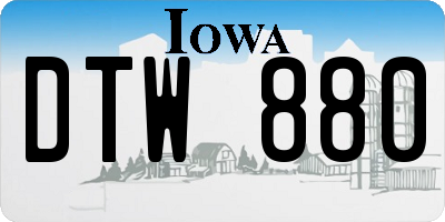 IA license plate DTW880