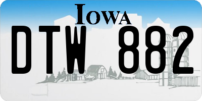 IA license plate DTW882
