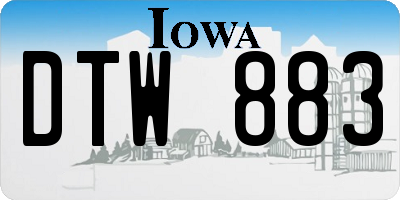 IA license plate DTW883