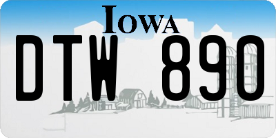 IA license plate DTW890