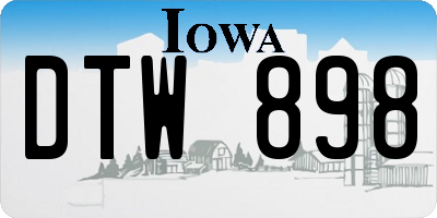 IA license plate DTW898