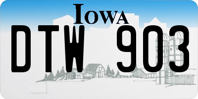 IA license plate DTW903