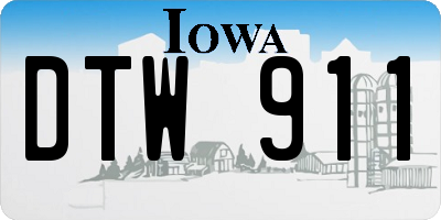 IA license plate DTW911