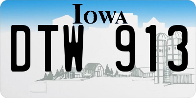 IA license plate DTW913