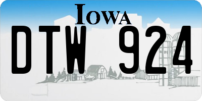 IA license plate DTW924
