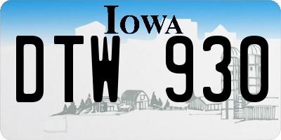 IA license plate DTW930