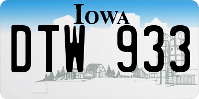 IA license plate DTW933