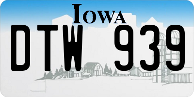 IA license plate DTW939