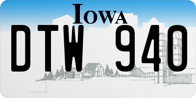 IA license plate DTW940