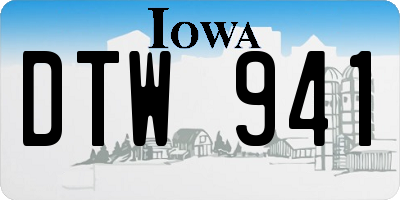IA license plate DTW941