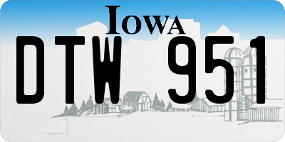 IA license plate DTW951