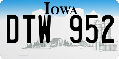 IA license plate DTW952