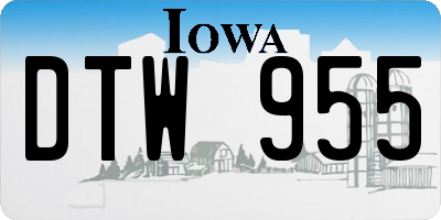 IA license plate DTW955
