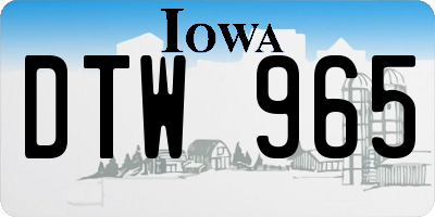 IA license plate DTW965