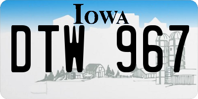IA license plate DTW967