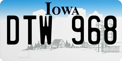 IA license plate DTW968