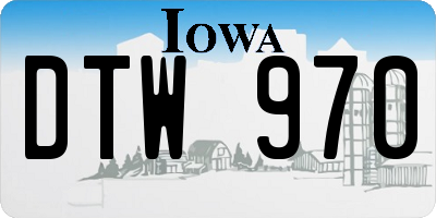 IA license plate DTW970
