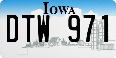 IA license plate DTW971