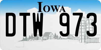 IA license plate DTW973