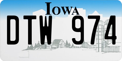 IA license plate DTW974